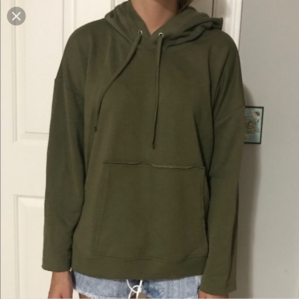 Zara army green hoodie